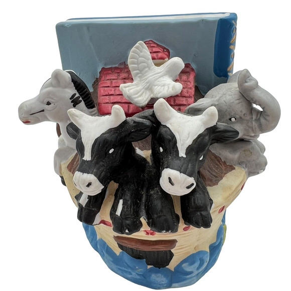 Noahs Ark Bookends Hand Painted Ceramic Childrens Books Bible Character Story - Picture 7 of 13